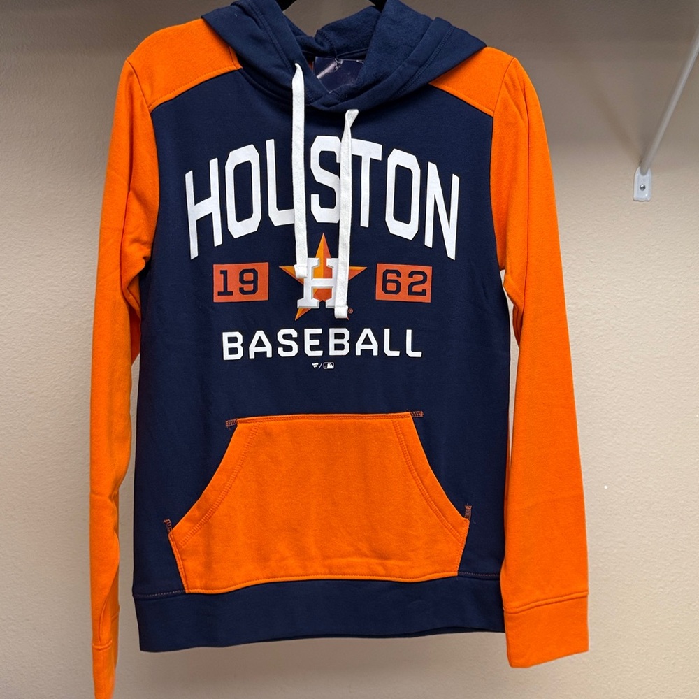 Men's Houston Astros Fanatics Navy/Orange Chip In Pullover Hoodie